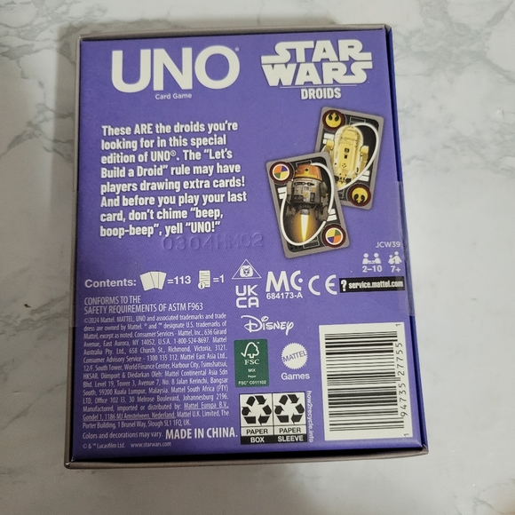 Star Wars UNO Fandom Droids Card Game. NEW - Picture 2 of 2
